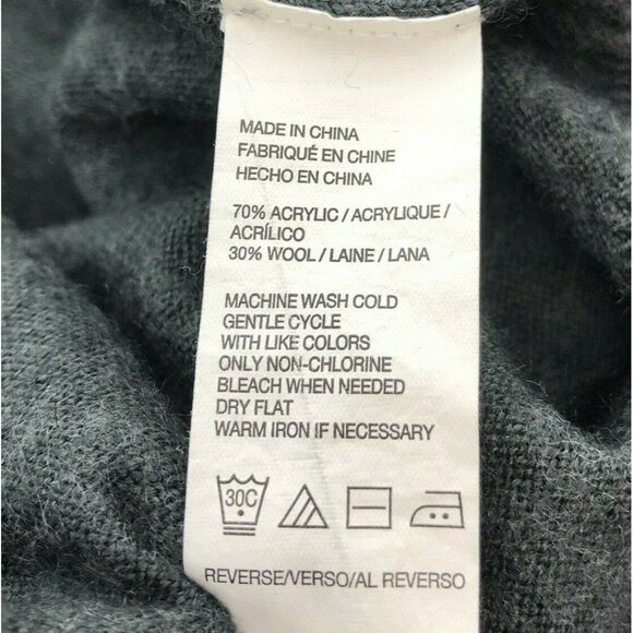 Izod Wool Blend Sweater Mens Size XXL 2XL Gray V-Neck Long Sleeve Knit Soft - Picture 11 of 11